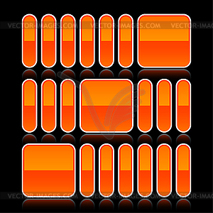 Оранжевая глянцевая панель кнопок прогресса - цветной векторный клипарт
