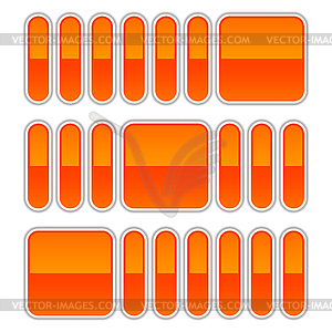 Оранжевая глянцевая панель кнопок прогресса - векторная графика