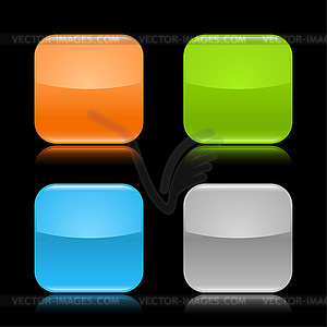 Цветные стекловидной пустой веб 2.0 кнопки - векторное графическое изображение