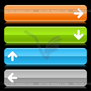 Округлые пустые цвет долго кнопки со стрелкой - векторизованное изображение клипарта