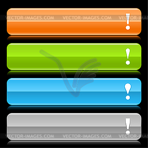 Цветом длинный веб-кнопок с восклицательным знаком - рисунок в векторе