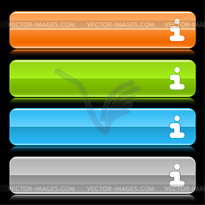 Color long web buttons with information sign - vector image