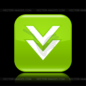 Green glossy web 2.0 button with download sign - vector EPS clipart