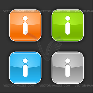 Colored web buttons with information sign - vector EPS clipart