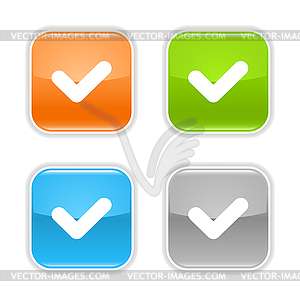 Check symbol web 2.0 buttons - vector image