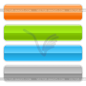 Colored glossy blank long web buttons - vector clipart