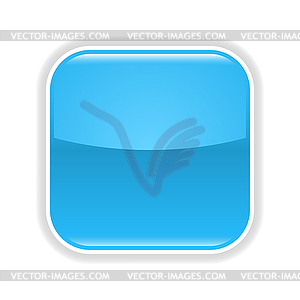Blue glossy blank web 2.0 button - vector clip art