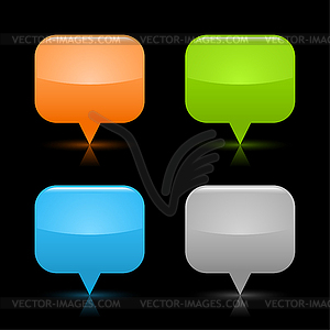 Glowing glossy blank map pin web 2.0 icons - vector image