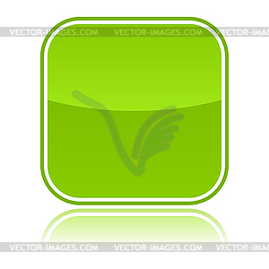 Green glassy blank web button - vector clipart