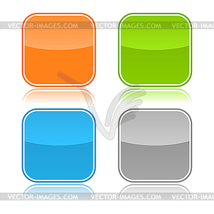 Color glassy blank web buttons - vector image