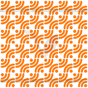 Orange simple patterns with rss symbols - vector clip art