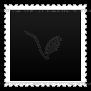 Matted black blank postage stamp - vector clip art