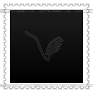 Matted black blank postage stamp - vector clipart