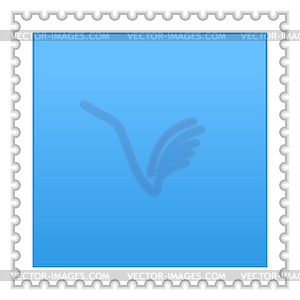 Matted blue blank postage stamp - vector image