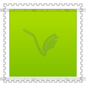 Матовый зеленый пустой почтовой марке - векторное изображение клипарта