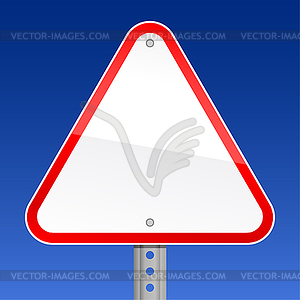 Triangular blank red road sign - vector clipart