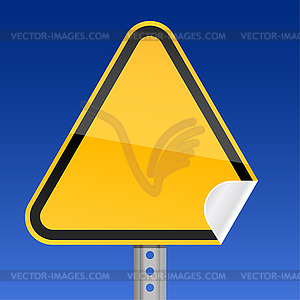 Пустой желтый дорожный знак предупреждения - клипарт
