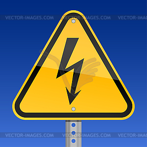 High voltage road sign - vector image