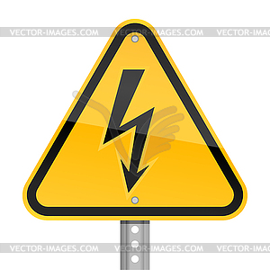 High voltage road sign - royalty-free vector clipart