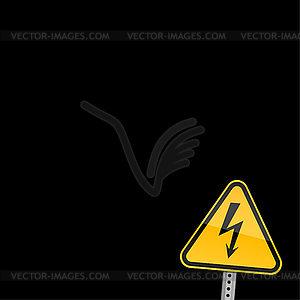 High voltage road sign - vector clipart