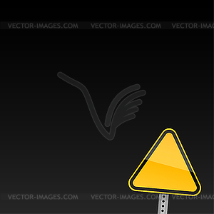 Blank hazard yellow road warning sign - royalty-free vector clipart