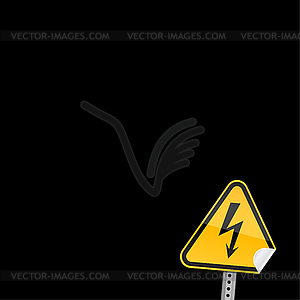 High voltage road sign - vector clip art