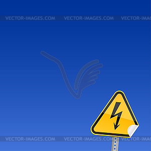 High voltage road sign - vector image