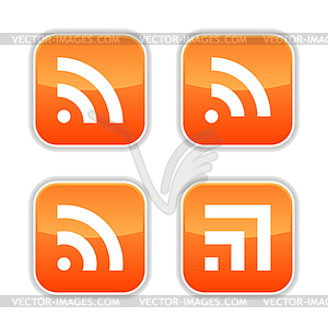 Set of RSS icons - color vector clipart