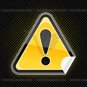 Warning attention sign with exclamation mark - vector clipart / vector image