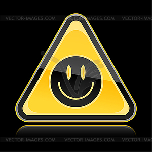 Warning sign with smiley - vector image