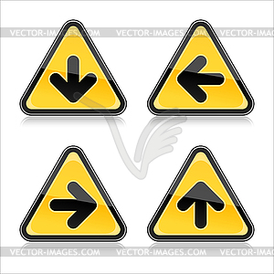 Warning attention signs - color vector clipart