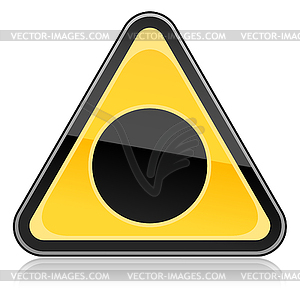 Желтый предупреждающий знак опасности с черным символом отверстие - векторное изображение клипарта