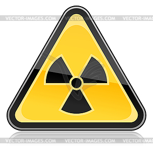 Warning sign with radiation symbol - vector clipart