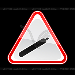 Red attention warning sign with gas symbol - vector clipart / vector image