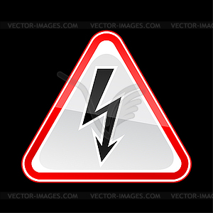 Warning sign with high voltage symbol - vector image