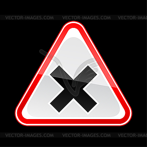 Red attention warning sign with irritant symbol - vector clipart