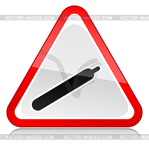 Красный предупреждающий знак внимания с символом газа - векторный клипарт EPS