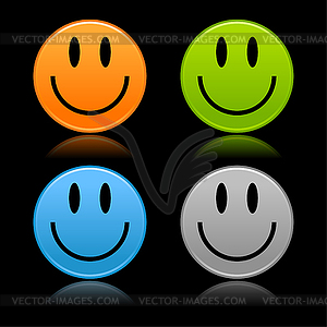 Matted colored smiley faces - vector image