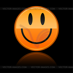 Glossy orange smiley  - vector image