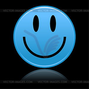Матовый синий смайлик - изображение в формате EPS