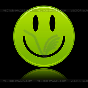 Matted green smiley face - vector image