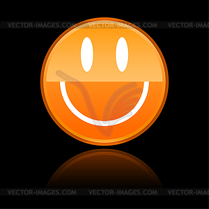 Glossy orange smiley  - vector clipart