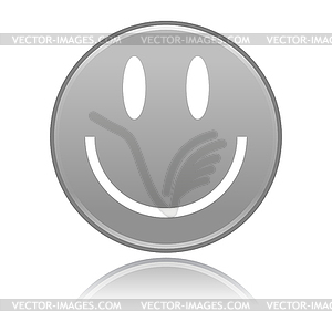 Matted gray smiley face - stock vector clipart