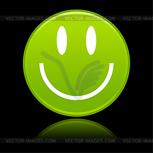 Матовый зеленый смайлик - векторизованное изображение клипарта