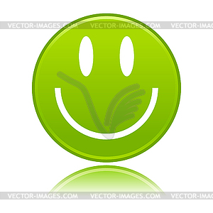 Matted green smiley face - vector image