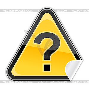 Warning sign with a question mark - vector clipart