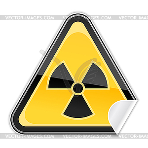 Warning sign with radiation symbol - vector image