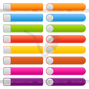 Blank colored long web buttons - royalty-free vector clipart