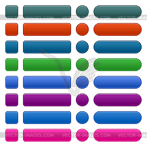 Blank colored long web buttons - vector clipart