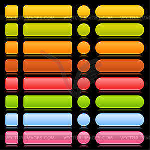 Colored blank long template web 2.0 buttons - vector clip art